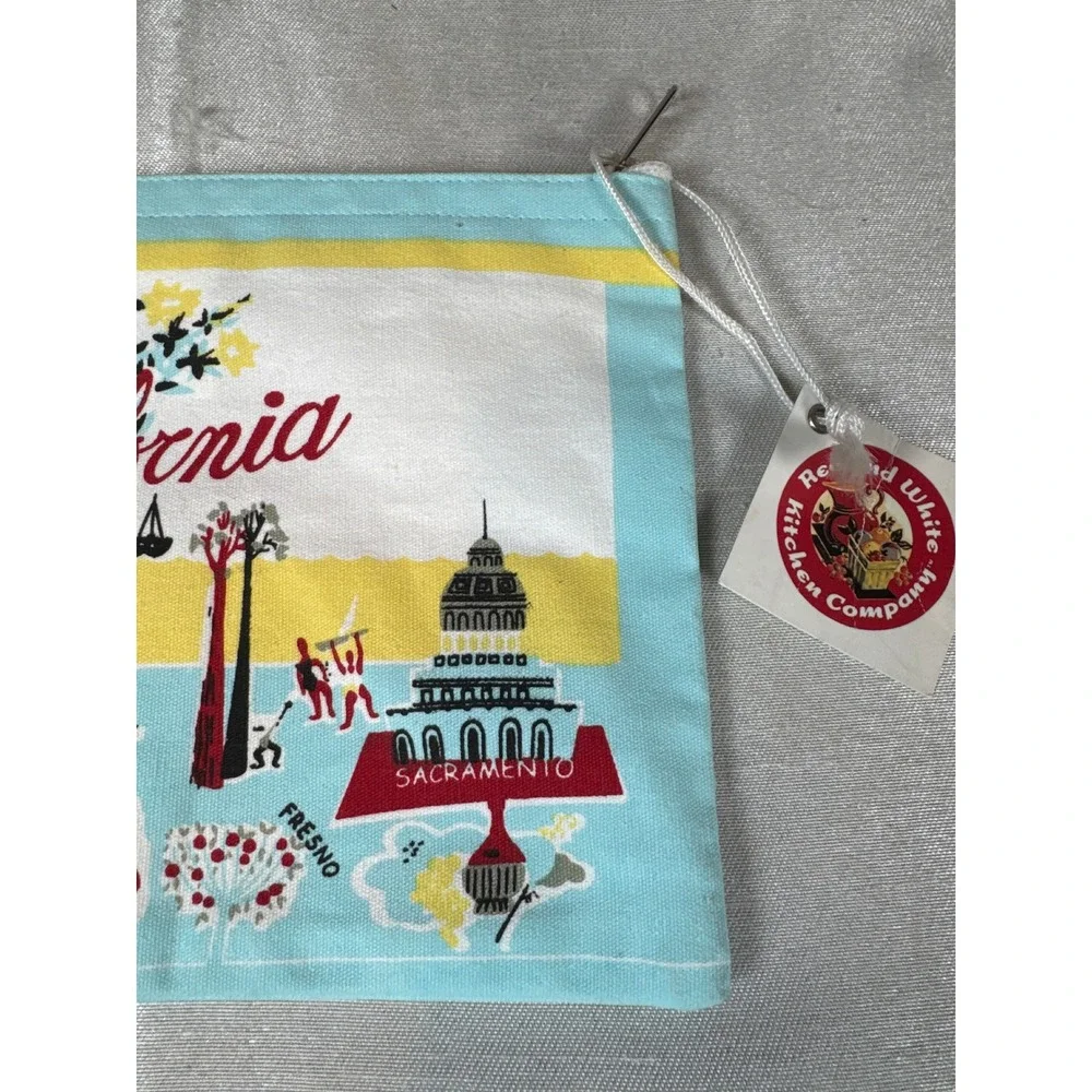 Red‎ and White Kitchen Co California Cities Landmarks Travel Souvenir Pouch